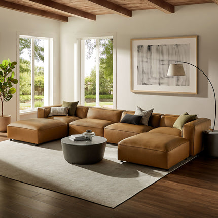Modway EEI-7134 Auren 6-Piece Upholstered Vegan Leather Modular Sofa Modway