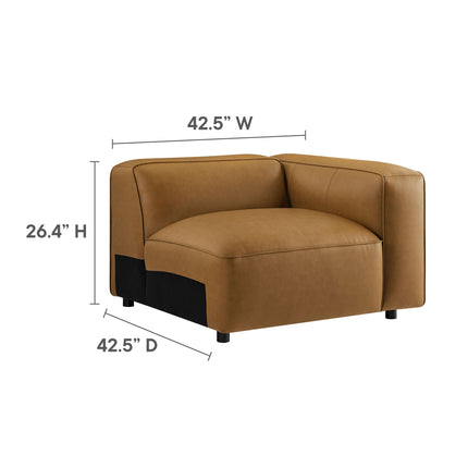 Modway EEI-7134 Auren 6-Piece Upholstered Vegan Leather Modular Sofa Modway