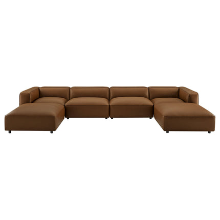 Modway EEI-7134 Auren 6-Piece Upholstered Vegan Leather Modular Sofa Modway