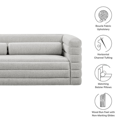Modway EEI-7136 Relle Channel Tufted Boucle Upholstered Sofa Modway