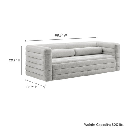 Modway EEI-7136 Relle Channel Tufted Boucle Upholstered Sofa Modway