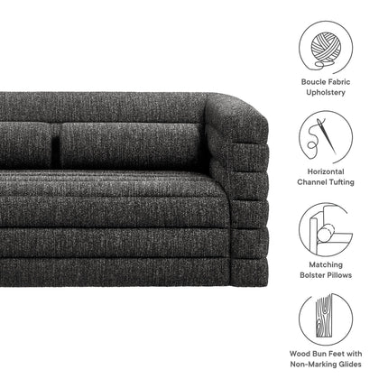 Modway EEI-7137 Relle Channel Tufted Boucle Upholstered Loveseat Modway