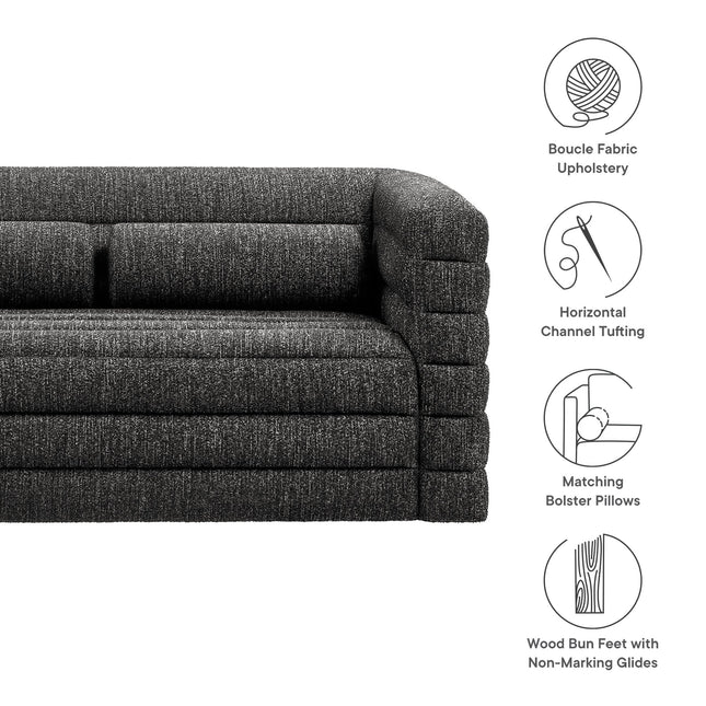 Modway EEI-7137 Relle Channel Tufted Boucle Upholstered Loveseat Modway