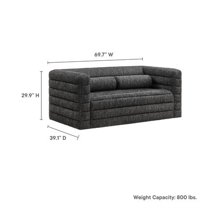 Modway EEI-7137 Relle Channel Tufted Boucle Upholstered Loveseat Modway