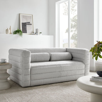Modway EEI-7137 Relle Channel Tufted Boucle Upholstered Loveseat Modway