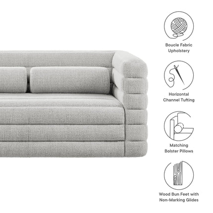 Modway EEI-7137 Relle Channel Tufted Boucle Upholstered Loveseat Modway