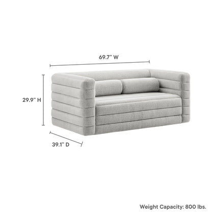 Modway EEI-7137 Relle Channel Tufted Boucle Upholstered Loveseat Modway