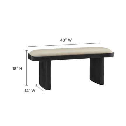 Modway EEI-7143 Iver 43" Upholstered Wood Accent Bench Modway