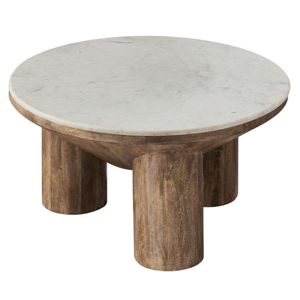 Modway EEI-7146 Ellison 33" Round Wood Coffee Table With Marble Top Modway