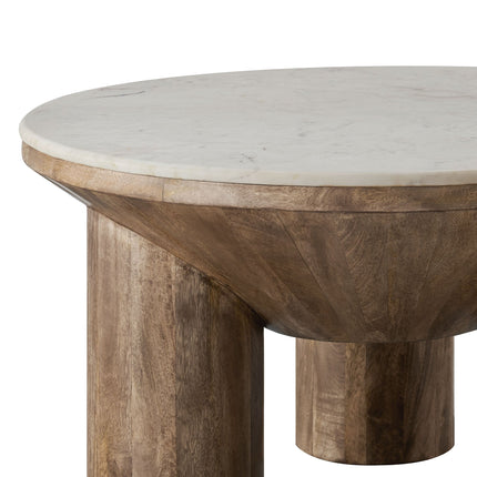 Modway EEI-7146 Ellison 33" Round Wood Coffee Table With Marble Top Modway