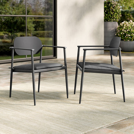 Modway EEI-7148 Aeris Stackable Outdoor Patio Aluminum Dining Armchair Set of 2 Modway