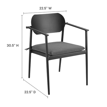 Modway EEI-7148 Aeris Stackable Outdoor Patio Aluminum Dining Armchair Set of 2 Modway