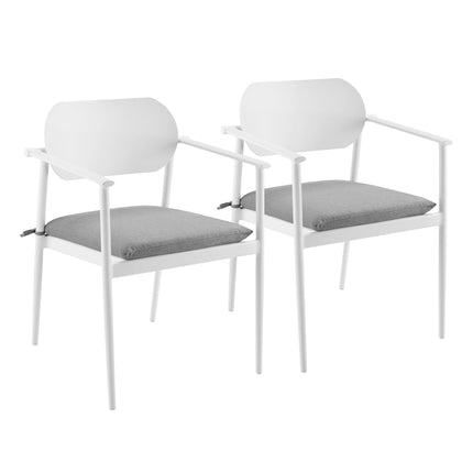 Modway EEI-7148 Aeris Stackable Outdoor Patio Aluminum Dining Armchair Set of 2 Modway