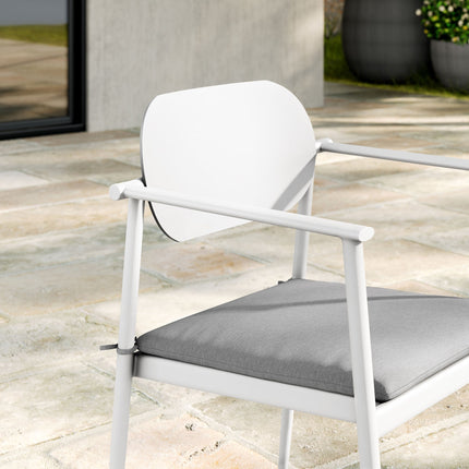 Modway EEI-7148 Aeris Stackable Outdoor Patio Aluminum Dining Armchair Set of 2 Modway