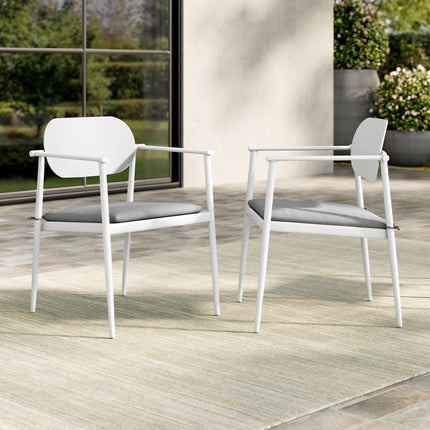 Modway EEI-7148 Aeris Stackable Outdoor Patio Aluminum Dining Armchair Set of 2 Modway