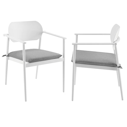 Modway EEI-7148 Aeris Stackable Outdoor Patio Aluminum Dining Armchair Set of 2 Modway