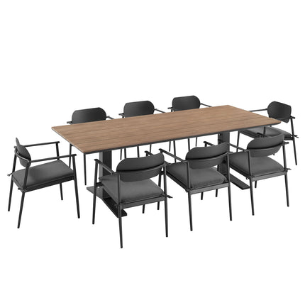 Modway EEI-7151 Aeris 9-Piece Outdoor Patio Aluminum Dining Set Modway