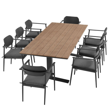 Modway EEI-7151 Aeris 9-Piece Outdoor Patio Aluminum Dining Set Modway