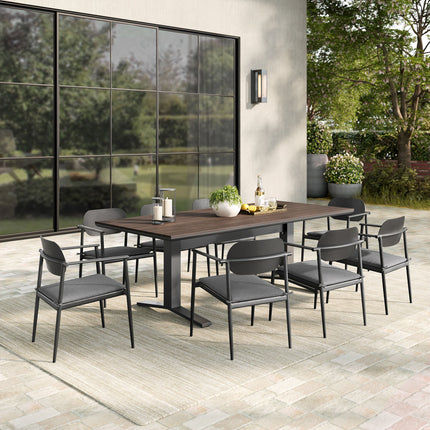 Modway EEI-7151 Aeris 9-Piece Outdoor Patio Aluminum Dining Set Modway