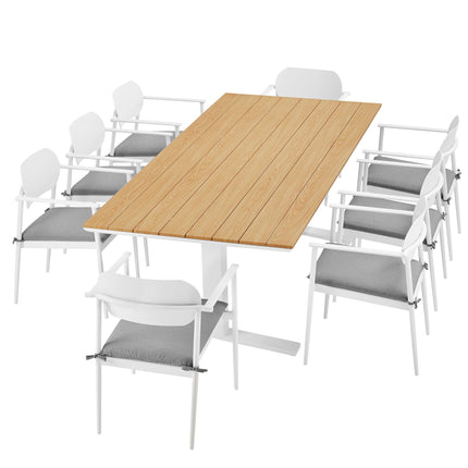 Modway EEI-7151 Aeris 9-Piece Outdoor Patio Aluminum Dining Set Modway