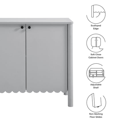 Modway EEI-7152 Emmeline 35" 2-Door Scalloped Sideboard Cabinet Modway