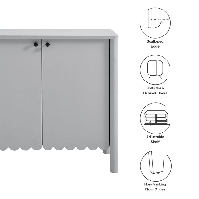 Modway EEI-7152 Emmeline 35" 2-Door Scalloped Sideboard Cabinet Modway