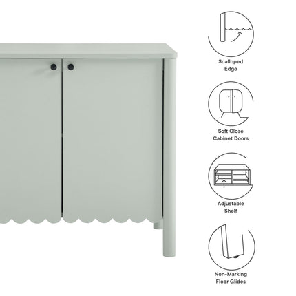 Modway EEI-7152 Emmeline 35" 2-Door Scalloped Sideboard Cabinet Modway