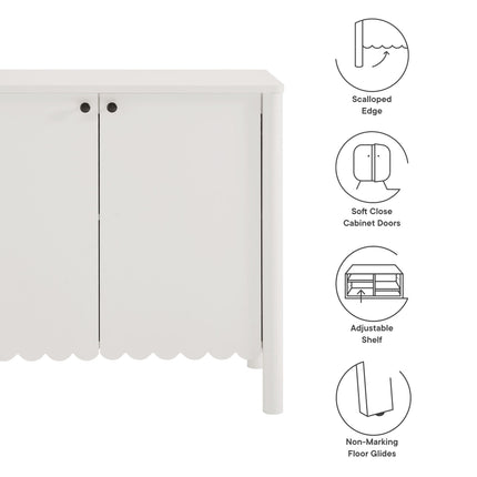 Modway EEI-7152 Emmeline 35" 2-Door Scalloped Sideboard Cabinet Modway