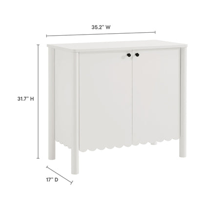 Modway EEI-7152 Emmeline 35" 2-Door Scalloped Sideboard Cabinet Modway