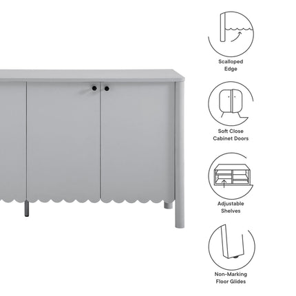 Modway EEI-7153 Emmeline 66" 4-Door Scalloped Sideboard Cabinet Modway