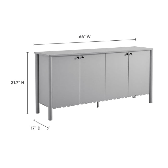 Modway EEI-7153 Emmeline 66" 4-Door Scalloped Sideboard Cabinet Modway