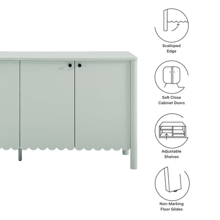 Modway EEI-7153 Emmeline 66" 4-Door Scalloped Sideboard Cabinet Modway