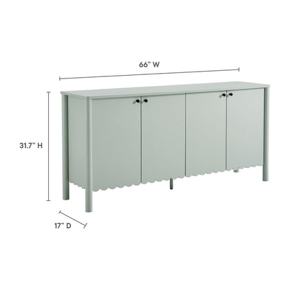 Modway EEI-7153 Emmeline 66" 4-Door Scalloped Sideboard Cabinet Modway