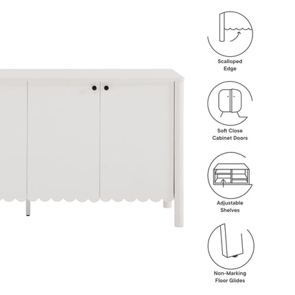 Modway EEI-7153 Emmeline 66" 4-Door Scalloped Sideboard Cabinet Modway
