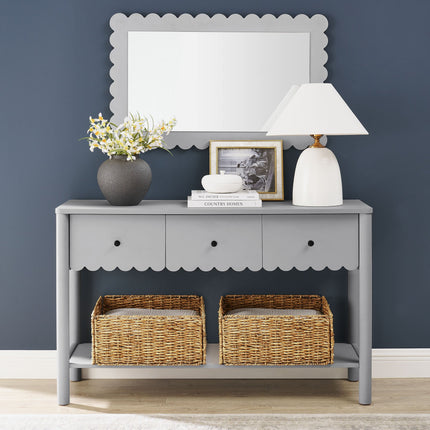 Modway EEI-7154 Emmeline 3-Drawer Scalloped Console Table Modway