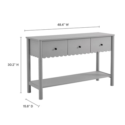 Modway EEI-7154 Emmeline 3-Drawer Scalloped Console Table Modway