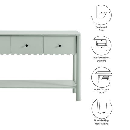 Modway EEI-7154 Emmeline 3-Drawer Scalloped Console Table Modway