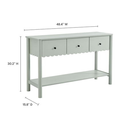 Modway EEI-7154 Emmeline 3-Drawer Scalloped Console Table Modway