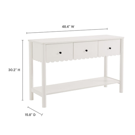 Modway EEI-7154 Emmeline 3-Drawer Scalloped Console Table Modway