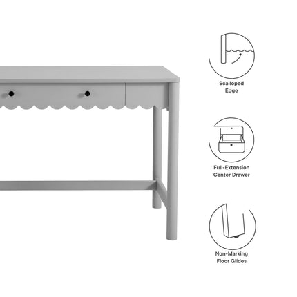 Modway EEI-7155 Emmeline 1-Drawer Scallop Writing Desk Modway