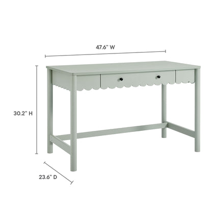 Modway EEI-7155 Emmeline 1-Drawer Scallop Writing Desk Modway