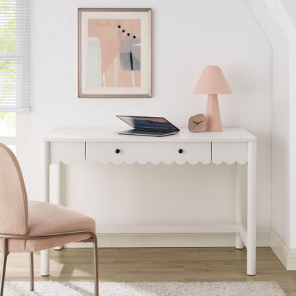 Modway EEI-7155 Emmeline 1-Drawer Scallop Writing Desk Modway