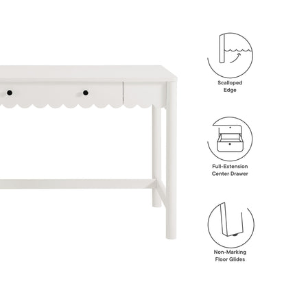 Modway EEI-7155 Emmeline 1-Drawer Scallop Writing Desk Modway