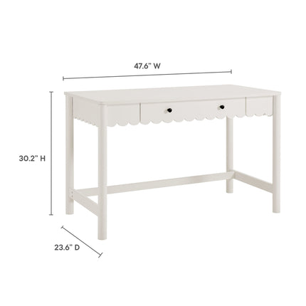 Modway EEI-7155 Emmeline 1-Drawer Scallop Writing Desk Modway