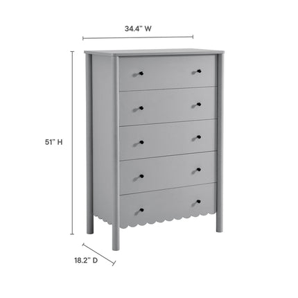 Modway EEI-7156 Emmeline Scalloped 5-Drawer Chest Modway