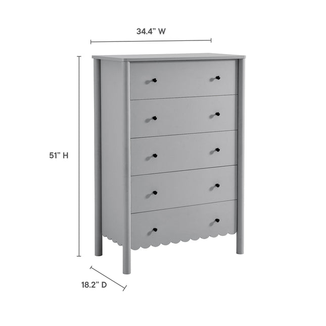 Modway EEI-7156 Emmeline Scalloped 5-Drawer Chest Modway
