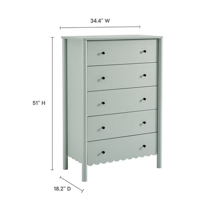 Modway EEI-7156 Emmeline Scalloped 5-Drawer Chest Modway