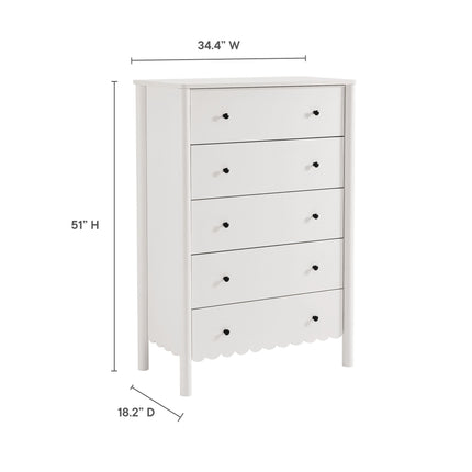 Modway EEI-7156 Emmeline Scalloped 5-Drawer Chest Modway
