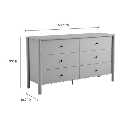 Modway EEI-7157 Emmeline Scalloped 6-Drawer Dresser Modway