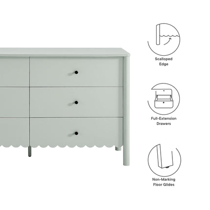 Modway EEI-7157 Emmeline Scalloped 6-Drawer Dresser Modway